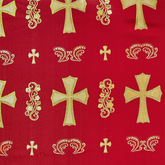Ecclesiastical Religious—Robe Fabric—Burgundy  Gold—Cross Brocade—58"Inche Wide —Availableby the Yard— Nationwide Shipping